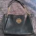 Tory Burch Bags | Need Gone! Tory Burch Britten Pebbled Patent Leather Small Slouchy Tote | Color: Black | Size: 9.5h Inches 11.6w Inches 4.7d Inches