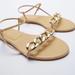 Zara Shoes | New Zara Flat Sandals. Size 40. | Color: Cream | Size: 40