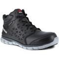 Reebok Sublite Cushion Athletic Mid Cut Alloy Toe Work Shoe - Men's Extra Wide Waterproof Black/Grey 10 690774499041