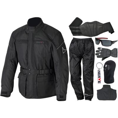 Motorradkombi NERVE Gr. L, schwarz, Overalls, L, N-Gr, Obermaterial: 100% Polyester. Innenseite: 100% Polyester