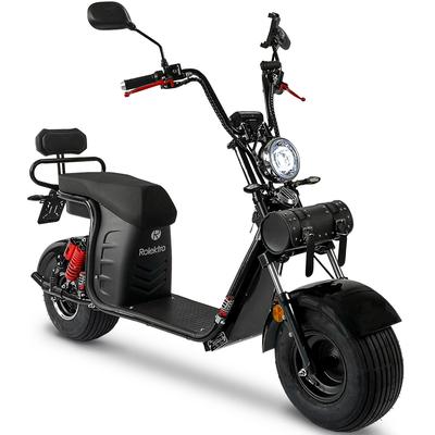 E-Motorroller ROLEKTRO "E-Cruiser 45 Lithium, Schwarz, 60V-20Ah Akku, 1500 Watt", schwarz (schwarz, schwarz), Elektromotorroller, 45 km/h, bis zu 50 km Reichweite, mit USB-Anschluss und integr. Alarmanlage, B:80cm H:104cm L:195cm