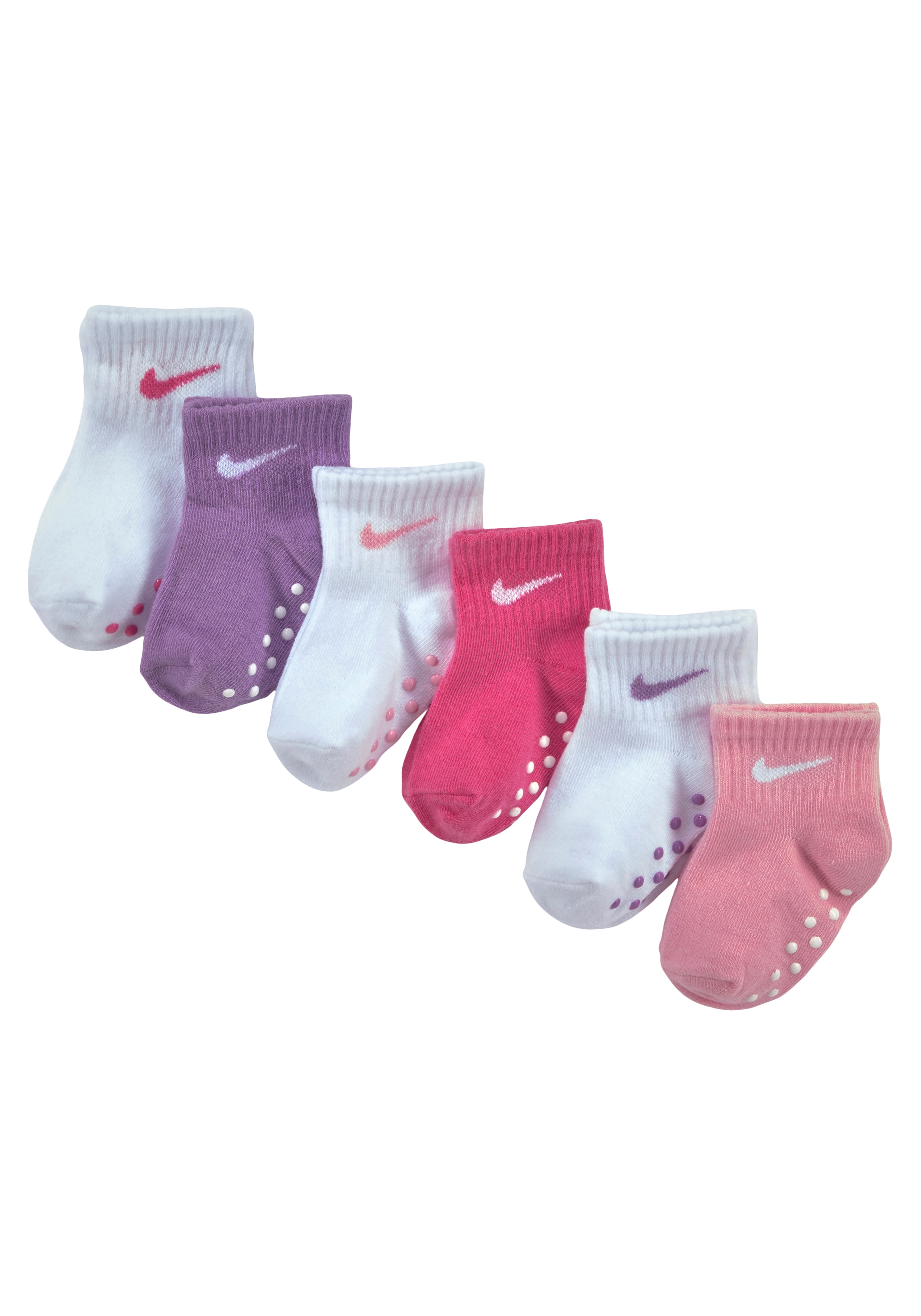 ABS-Socken NIKE SPORTSWEAR "POP COLOR GRIPPER INFANT/TODDLER AN", Kinder, Gr. 86-92, bunt (6x bunt), Baumwollmischung, unifarben, Socken, für Babys Image