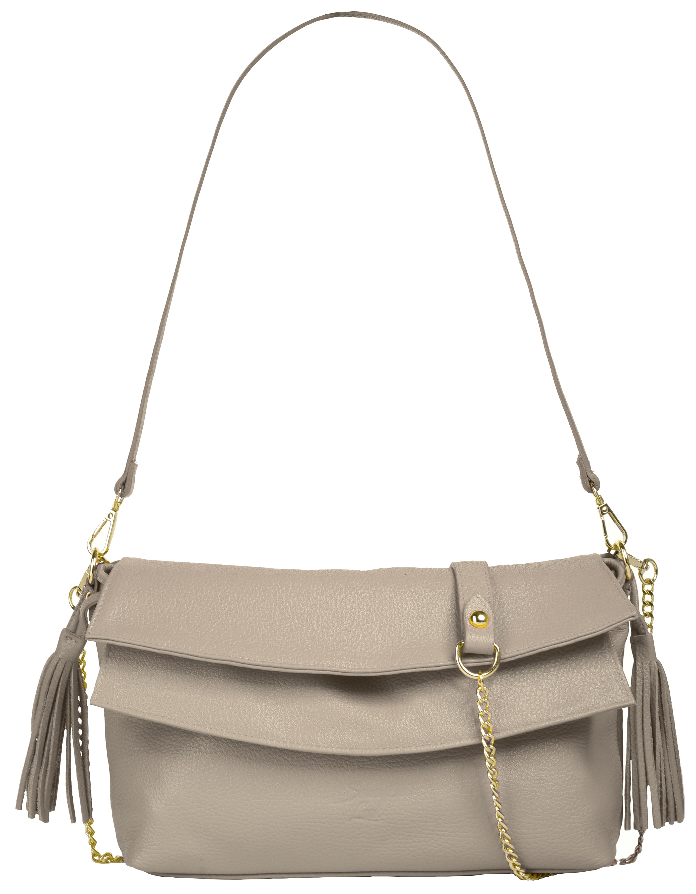 Umhängetasche SAMANTHA LOOK, Damen, Gr. B/H/T: 33cm x 20cm x 6cm onesize, grau, Leder, leicht glänzend, unifarben, Taschen, echt Leder, Made in Italy Image