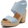 TOMS Damen Majorca Platform Sandale mit Absatz, Pastel Blue, 37.5 EU