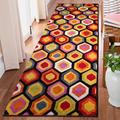 Lord of Rugs Quality Handcarved Geometric Design Rainbow Bedroom Living Room Multi Coloured Rug Marco Multi Runner 66x230 cm (2'1"x7'7")