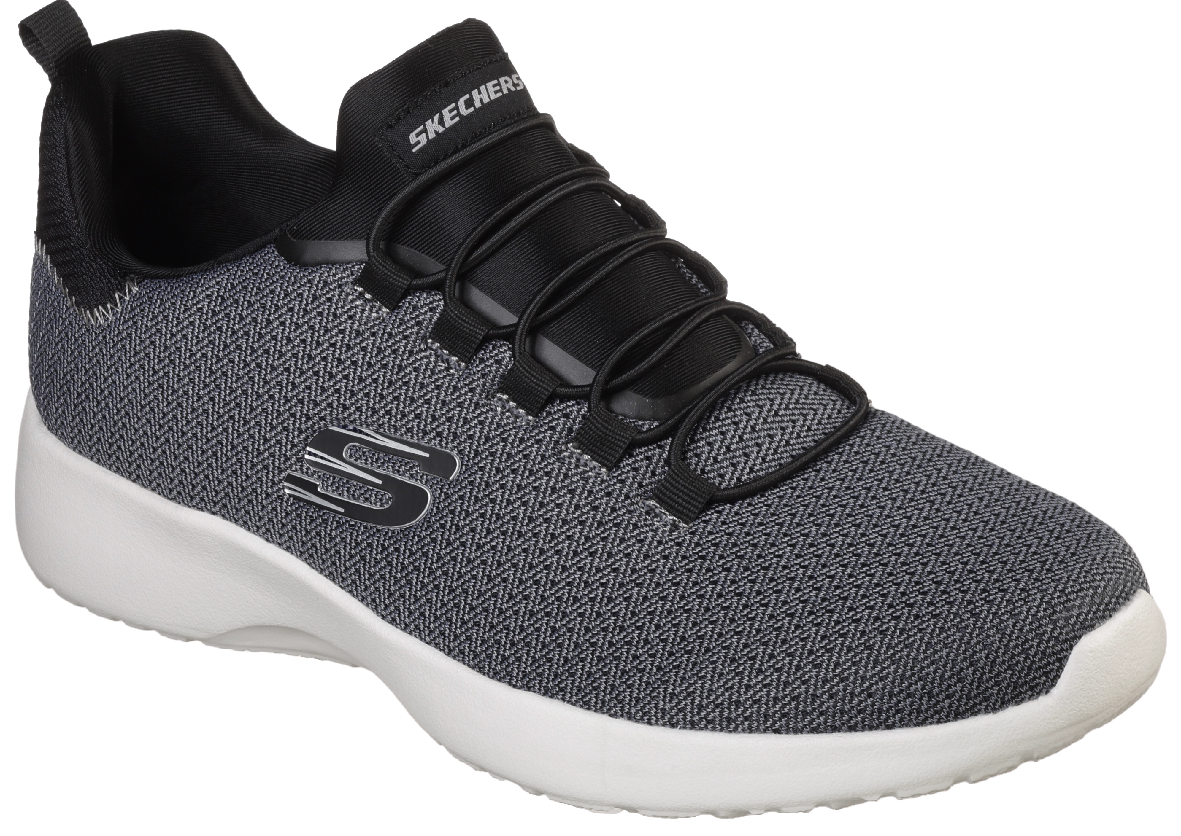 Slip-On Sneaker SKECHERS "DYNAMIGHT", Herren, Gr. 46, schwarz, Synthetik, Textil, Schuhe Modernsneaker Sneaker low, Slipper, Freizeitschuh, Trainingschuh mit Memory Foam-Innensohle