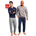 Pyjama LE JOGGER Gr. 56/58 (XL), blau (marine, grau, meliert) Herren Homewear-Sets Pyjamas