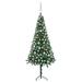 The Holiday Aisle® Artificial Christmas Tree Corner Christmas Tree w/ LEDs & Ball PVC, Steel in Green | 8.9 D in | Wayfair