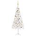 The Holiday Aisle® Artificial Half Pre-lit Christmas Tree w/ Ball Set Party Decoration, Steel in Green | 8.9 D in | Wayfair