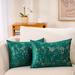 Everly Quinn - Abstract Patterened Velvet Cushion Pillow Cover | Throw Cushion Covers | 2 Pieces | Rectangular Velvet in Green | Wayfair