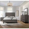 Loon Peak® 4 Piece Wooden Queen Bedroom Set In Grey Oak & Black Wood in Black/Brown/Gray | 56.5 H x 63.5 W x 84.5 D in | Wayfair