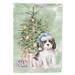 The Holiday Aisle® Devom 2-Sided Polyester 40 x 28 in. House Flag in Green/White | 40 H x 28 W in | Wayfair 7E91255EFC7545E3B48B0F85DAE6E1CA