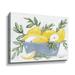 Gracie Oaks Lemons in Bowl - Painting on Canvas in Blue/Green/Yellow | 18 H x 24 W x 2 D in | Wayfair 996079786145412694F1D45E496319DA