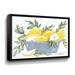 Gracie Oaks Lemons in Bowl - Painting on Canvas Metal in Blue/Green/Yellow | 24 H x 32 W x 2 D in | Wayfair F19F605AEE8D4E838186F9B18D1D4240