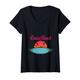 Damen Venice Beach Los Angeles Kalifornien Sonnenuntergang Meer Sonne T-Shirt mit V-Ausschnitt