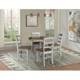 36" Round Pedestal Dining Table with 4 Madrid Ladderback Chairs - 5 Piece Dining Set