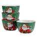 Certified International Christmas Lodge Santa 5.25" Ice Cream/Dessert Bowls, Set of 4