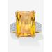 Women's Yellow Gold Plated 21 3/8Ct Tdw Emerald Cut Yellow Cz Ring Jewelry by PalmBeach Jewelry in Cubic Zirconia (Size 8)