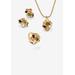 Women's Yellow Gold-Plated Genuine Gemstone Ring, Earring And Necklace Set Jewelry by PalmBeach Jewelry in Gold (Size 10)