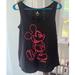 Disney Tops | Disney Parks Black And Pink Hand Stitched Mickey Tank Top Size Us Medium | Color: Black/Pink | Size: M