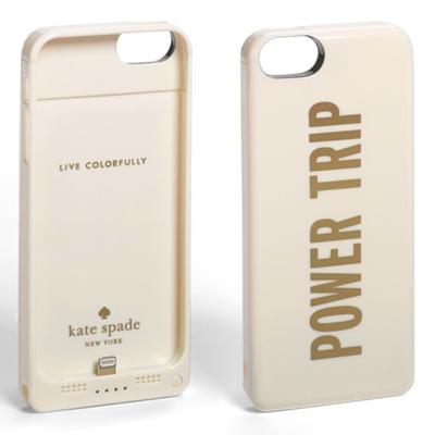 Kate Spade Accessories | Kate Spade Power Trip Iphone 5/5s Case & Charger Free Gift Ships Same Day! | Color: Cream/Gold | Size: 5/5s