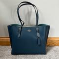 Coach Bags | Authentic Coach Tote Denim Blue | Color: Blue/Gold | Size: Os