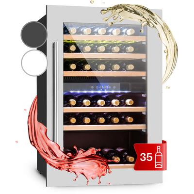 Klarstein Vinsider 35D Einbau-Weinkühlschrank 128 Liter 41 Weinflaschen 2 Zonen - Silber