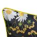 Edie At Home Indoor/Outdoor Floral Print with Allover Embroidery Decorative Throw Pillow 20x20, Black Multi