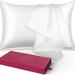Double-Sided Design Silk Pillowcase with Hidden Zipper White
