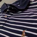 Polo By Ralph Lauren Shirts | Lg Men Ralph Lauren Striped Polo. Navy Blue And White | Color: Blue/White | Size: Xl