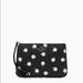 Kate Spade Bags | Kate Spade Chelsea Apple Printed Nylon Medium Wristlet Zip Pouch, Black Nwt | Color: Black/White | Size: Os