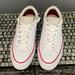 Converse Shoes | Converse One Star - Leather Sneakers- Women’s 8.5 - White (Worn Once) | Color: White | Size: 8.5