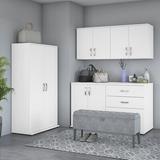 Bush Business Furniture Universal 5 Piece Modular Closet Storage Set w/ Floor & Wall Cabinets Manufactured in White | Wayfair CLS003WH