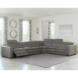 Gray Reclining Sectional - Signature Design by Ashley Texline 128" Wide Right Hand Facing Reclining Corner Sectional Faux | Wayfair U59603S7