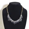 J. Crew Jewelry | Jcrew Black/Dark Grey & Gold Statement Necklace | Excellent Condition | Color: Black/Gold | Size: Os