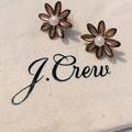 J. Crew Jewelry | J.Crew 14k Gold-Plated Flower Pearl Stud Earrings Item L9927 | Color: Gold/Red | Size: Os
