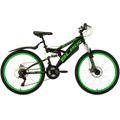 Jugendfahrrad KS CYCLING "Bliss" Gr. 38, schwarz (schwarz, grün), Fahrräder, Kinder, 38cm, 24 Zoll (60,96cm), für Damen und Herren, Kettenschaltung