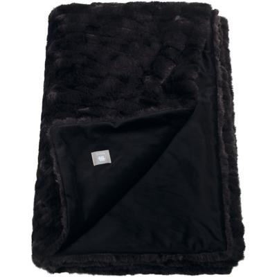 Wohndecke MUSTERRING "Flurry", schwarz, B:130cm L:170cm, Wohndecken, aus weichem Kunstfell, Kuscheldecke Image