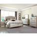 Willa Arlo™ Interiors Sabin Metallic Platinum 5-Piece Queen Bedroom Set Upholstered in Brown/Yellow | 64.5 H x 64.75 W x 85.75 D in | Wayfair