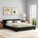 Wade Logan® Anabell B2042 Modern Platform Bed Wood & /Upholstered/Faux leather in Black | 24 H x 71 W x 90.5 D in | Wayfair