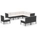 Ebern Designs Tyrita 27.2" Wide Outdoor Wicker Reversible Patio Sectional w/ Cushions Wicker/Rattan in Black | 27.2 H x 27.2 W x 27.2 D in | Wayfair