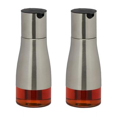 Relaxdays - Essig- und Ölspender Set, 2 Glasflaschen, 300 ml, Ausgießer, Olivenöl & Vinaigrette,