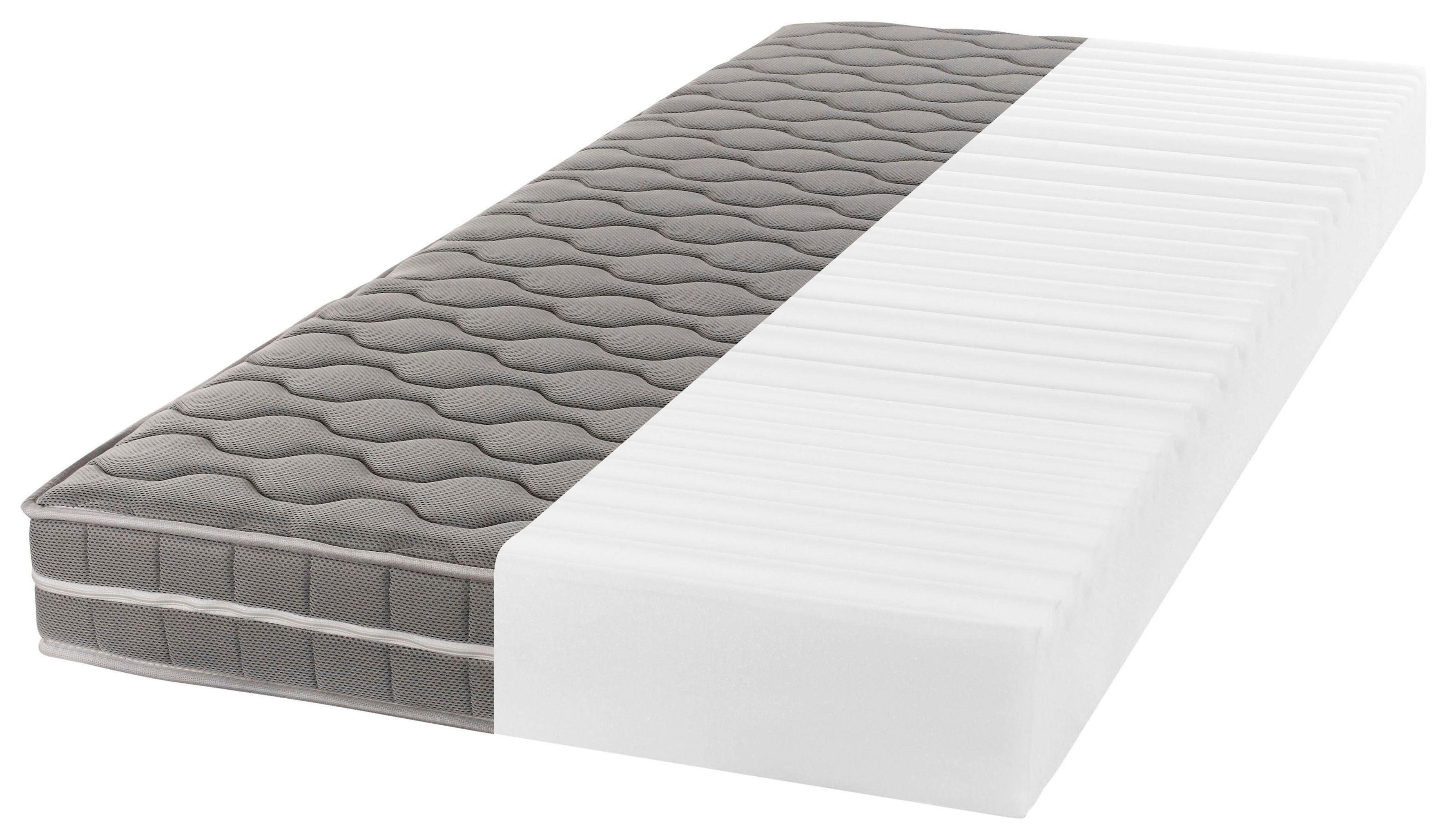 Komfortschaummatratze DI QUATTRO "Visko Air Komfort Luxus" Gr. 22, grau (mausgrau), B:100cm H:16cm L:200cm, Bezug (oben): 100% Polyester. Bezug (unten): 100% Polyester. Steppfüllung: 50% Polyester, 50% Polyurethan, Matratzen, Komfortschaummatratze,...