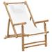 vidaXL Patio Deck Chair Sling Chair for Balcony Deck Porch Bamboo and Canvas - 23.6" x 41.7" x 35.4"