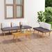 vidaXL Patio Lounge Set Sectional Sofa Set with Cushions Solid Wood Acacia