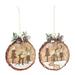 Cabin and Deer Ornament (Set of 6) - 3.75"L x 1.25"W x 4.5"H