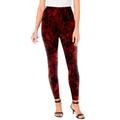 Plus Size Women's Ankle-Length Essential Stretch Legging by Roaman's in Vivid Red Reptile (Size 6X) Activewear Workout Yoga Pants
