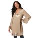 Plus Size Women's Sequin Tunic by Roaman's in Sparkling Champagne (Size 26 W) Long Shirt Blouse