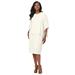 Plus Size Women's Cable Knit Cape Sweater Dress by Jessica London in Ivory (Size 14/16)