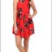 Free People Dresses | Free People Cloud Combo Floral Flutter Dress Women 0 Pleated Ob420184 Red Euc | Color: Black/Red | Size: 0